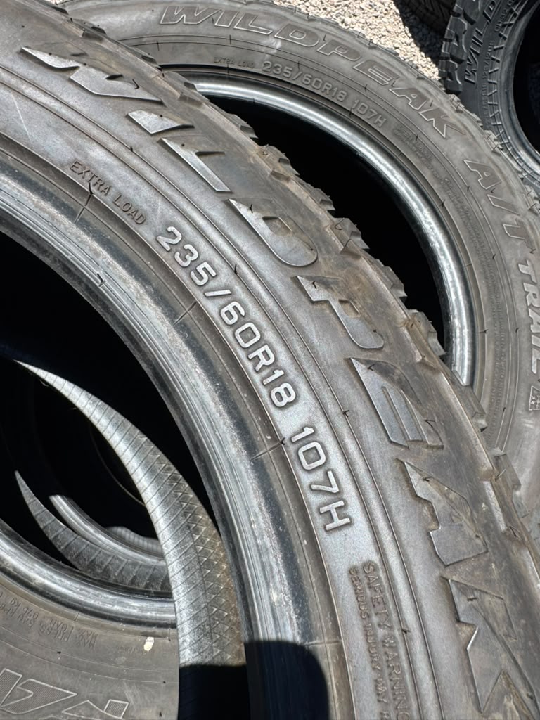 235/60R18 Set (4 Used Tires) Falken WildPeak