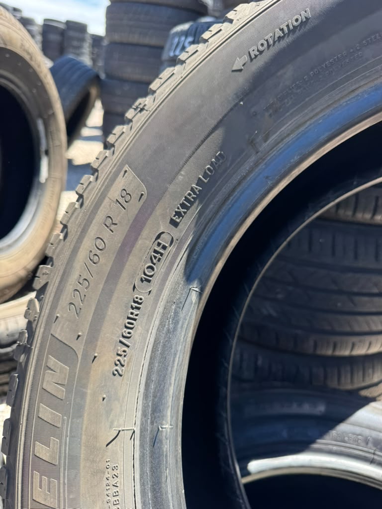 225/60R18 Pair (2 Used Tires) Michelin Cross Climate