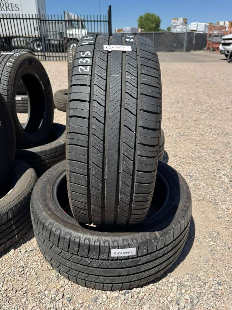 235/45R19 Pair (2 Used Tires) Michelin Defender