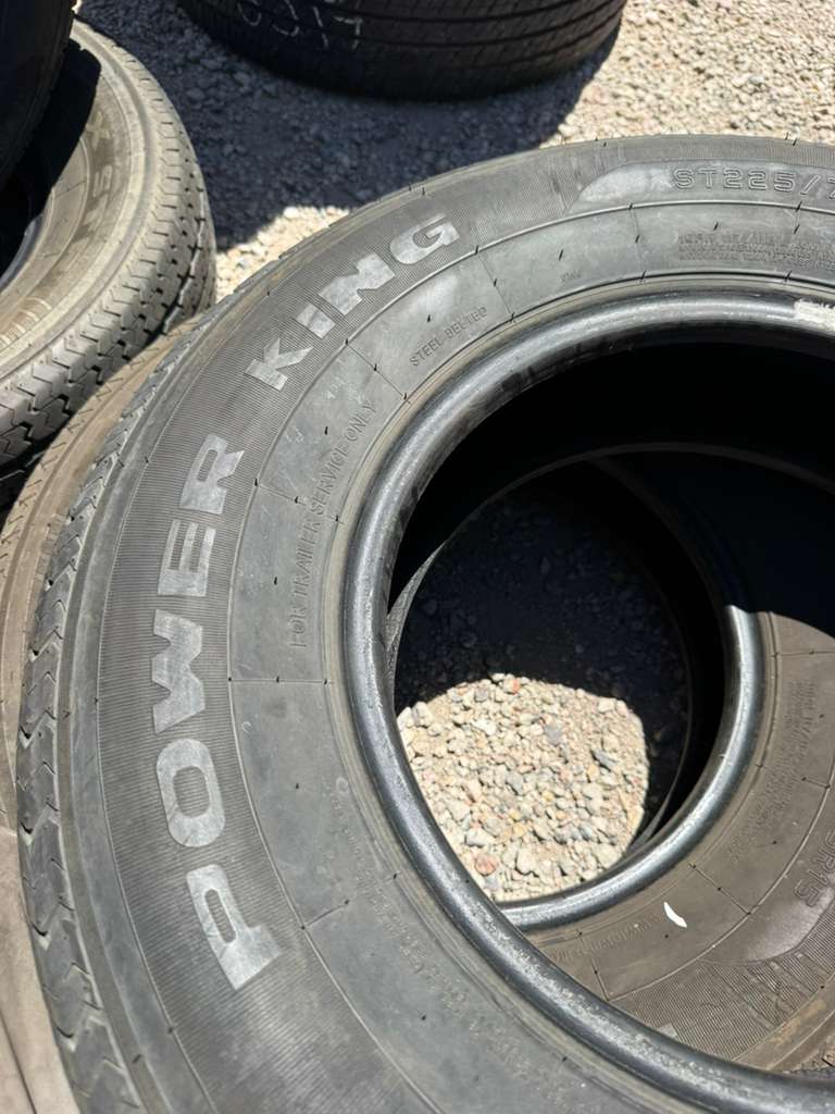 ST225/75R15 Pair (2 Used Tires) Power King Towmax STR