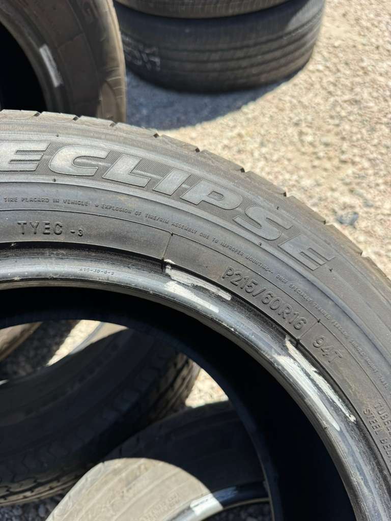 215/60R16 Pair (2 Used Tires) Toyo Eclipse
