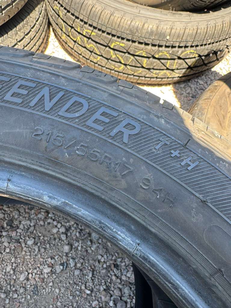 215/55R17 Pair (2 Used Tires) Michelin Defender