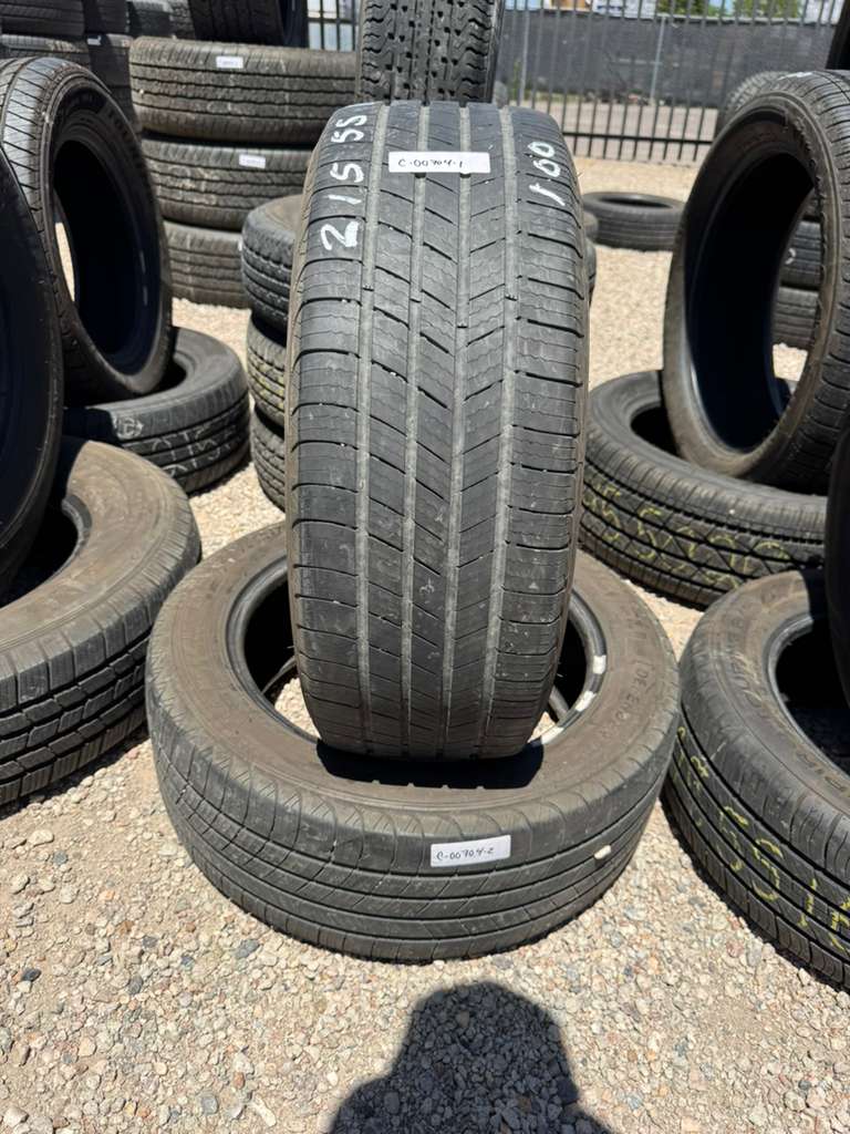 215/55R17 Pair (2 Used Tires) Michelin Defender