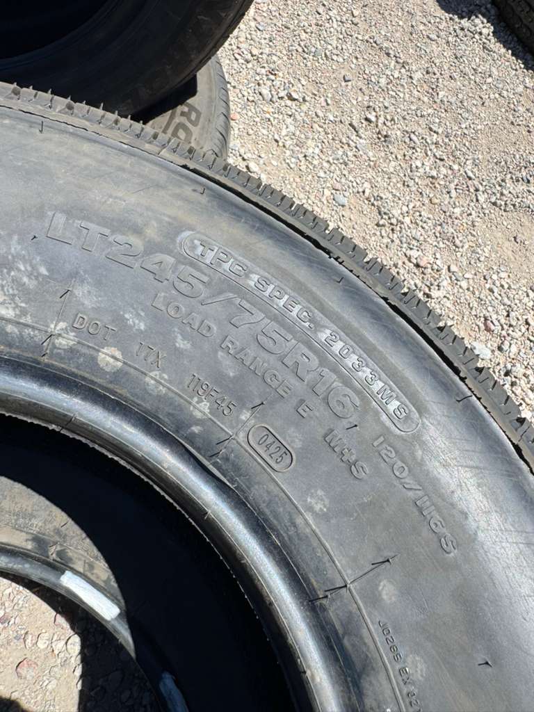 LT245/75R16 Pair (2 Used Tires) Bridgestone V-Steel