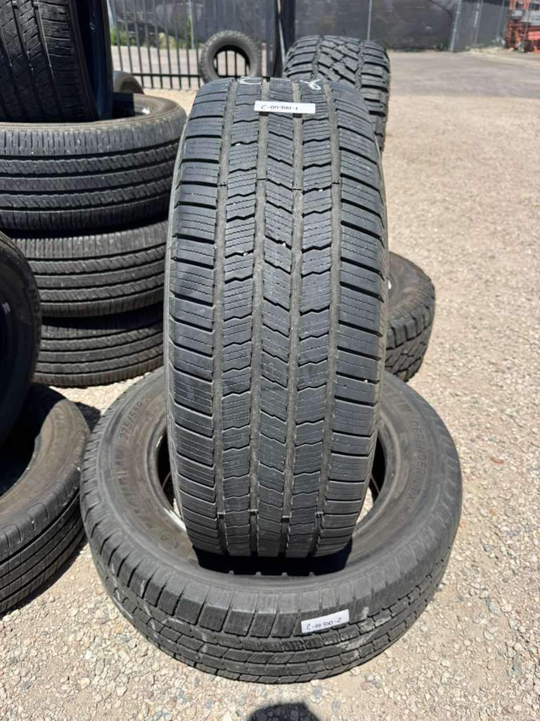 275/55R20 Pair (2 Used Tires) Michelin Defender