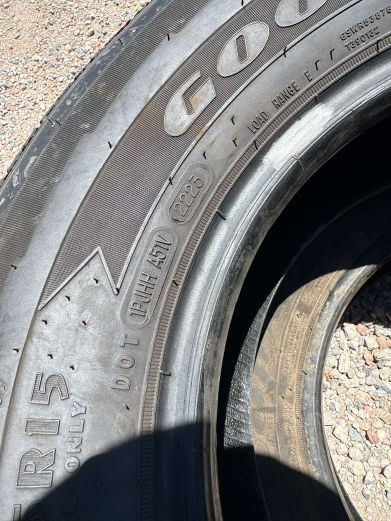 ST225/75R15 Pair (2 Used Tires) Goodyear Endurance
