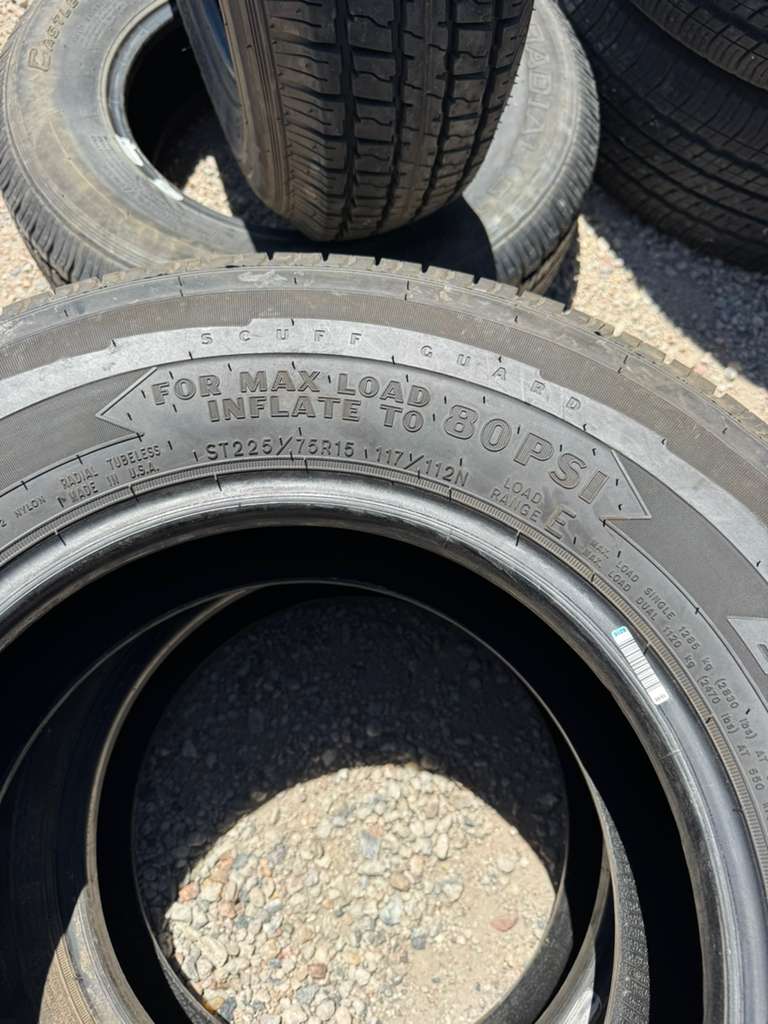 ST225/75R15 Pair (2 Used Tires) Goodyear Endurance