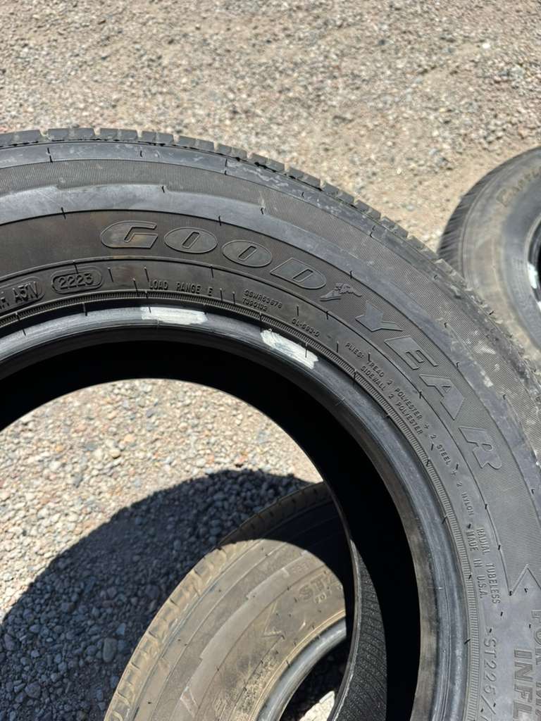 ST225/75R15 Pair (2 Used Tires) Goodyear Endurance