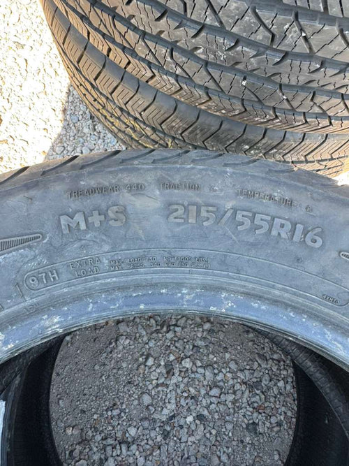 215/55R16 Pair (2 Used Tires) DeanTires Road Control