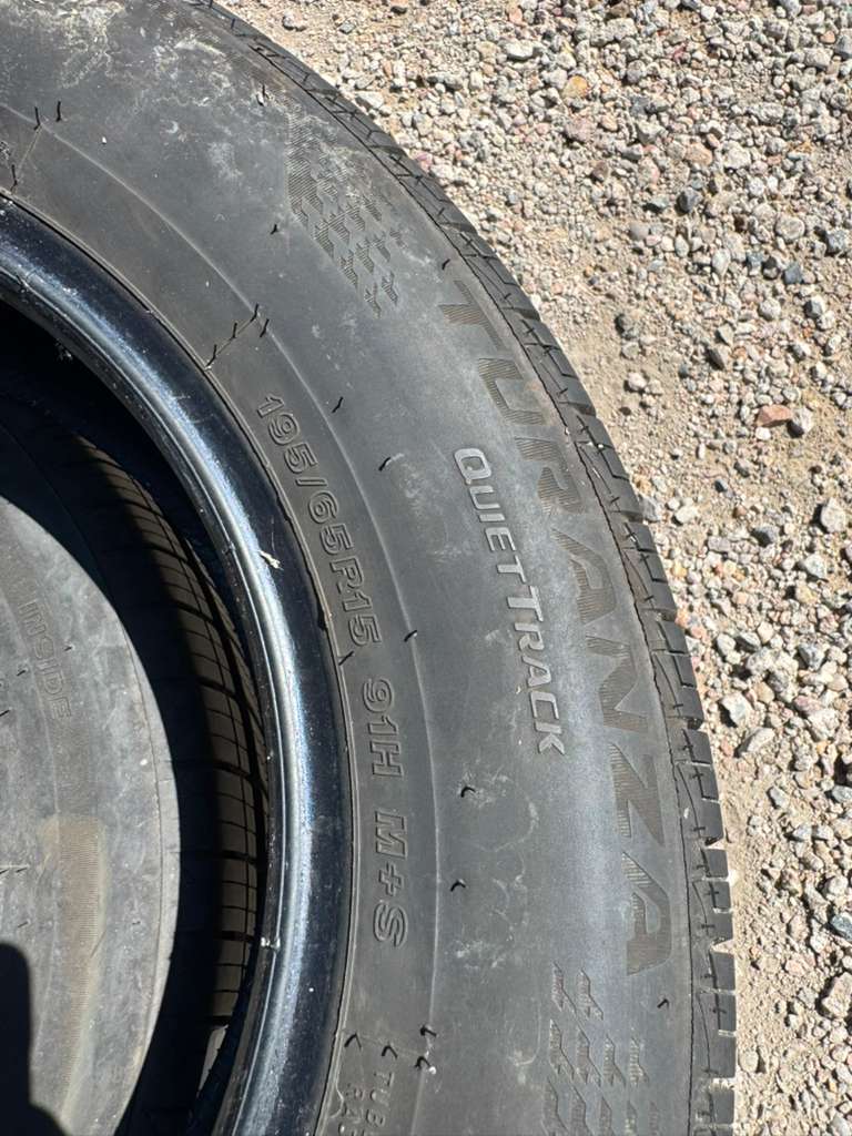 195/65R15 Pair (2 Used Tires) Bridgestone Turanza Quiet Track