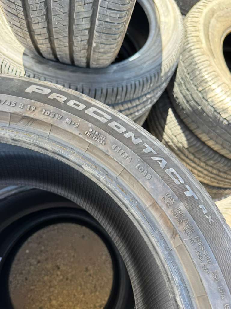 255/45R19 Set (4 Used Tires) Continental Pro Contact
