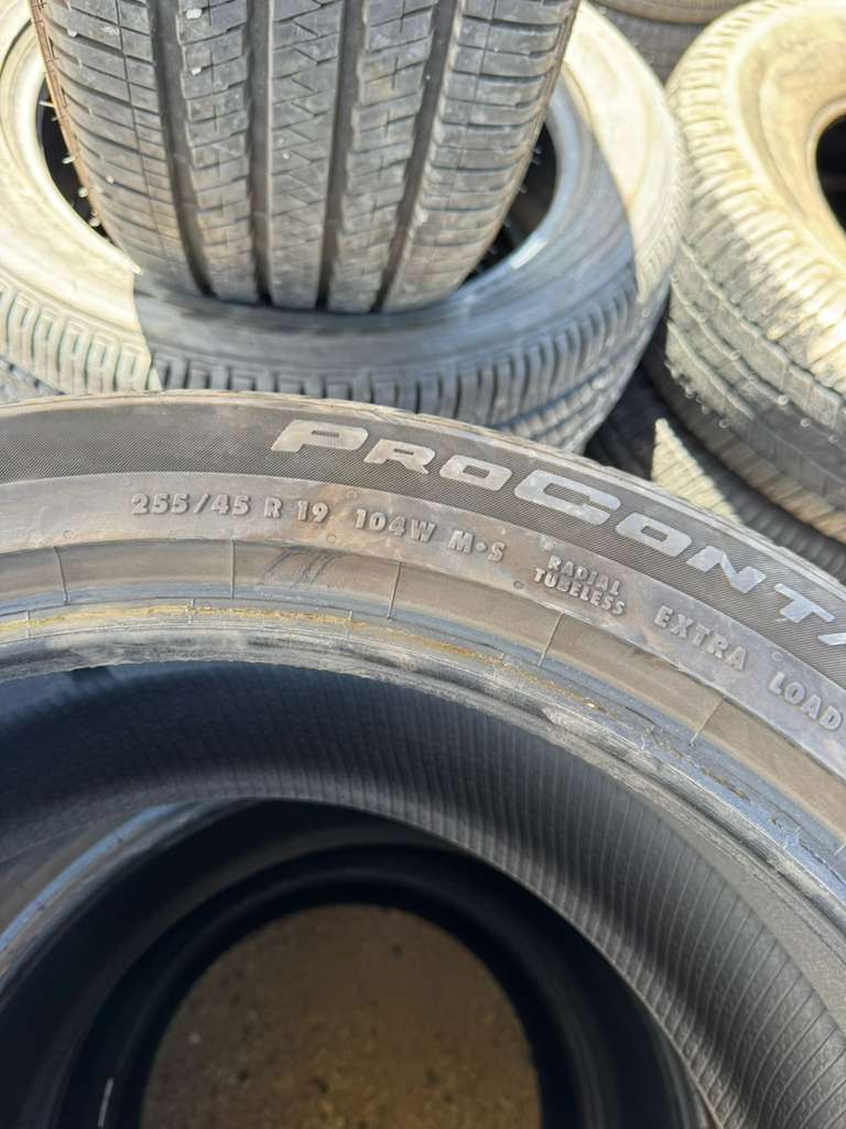 255/45R19 Set (4 Used Tires) Continental Pro Contact