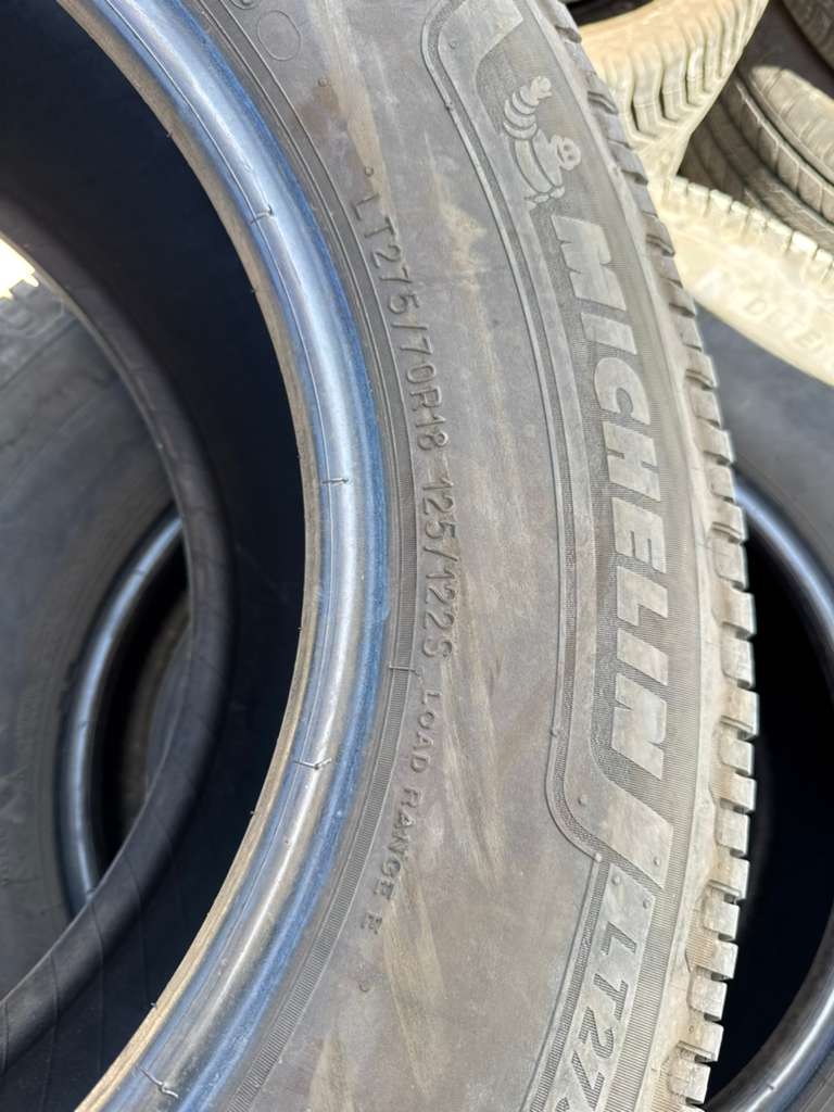 LT275/70R18 Set (4 Used Tires) Michelin Defender LTX M/S2