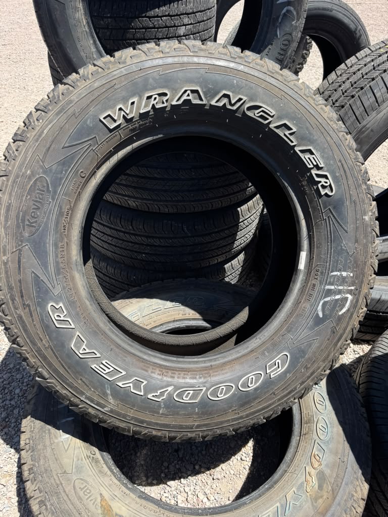 LT275/65R18 Pair (2 Used Tires) Goodyear Wrangler