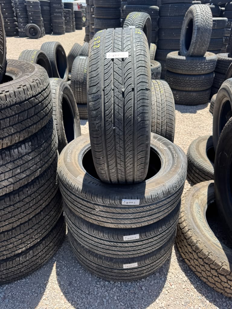 225/60R18 Set (4 Used Tires) Continental Pro Contact