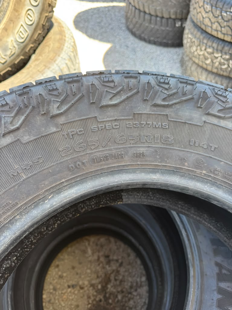265/65R18 Set (4 Used Tires) Goodyear Territory