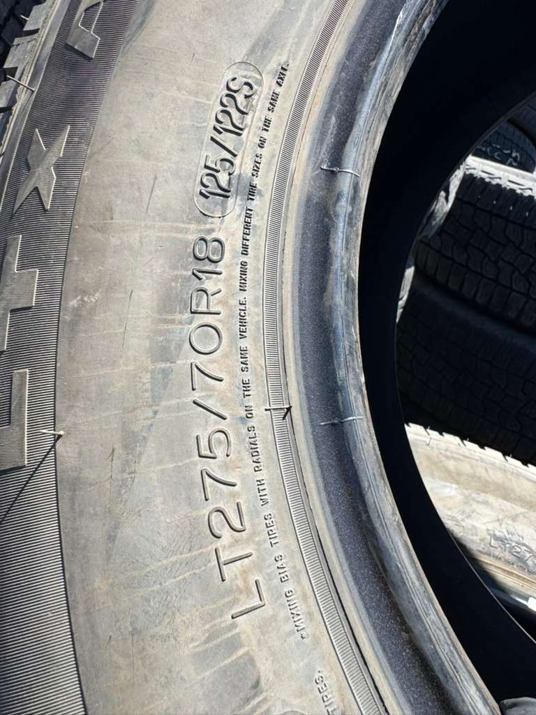 LT275/70R18 Set (4 Used Tires) Michelin LTX