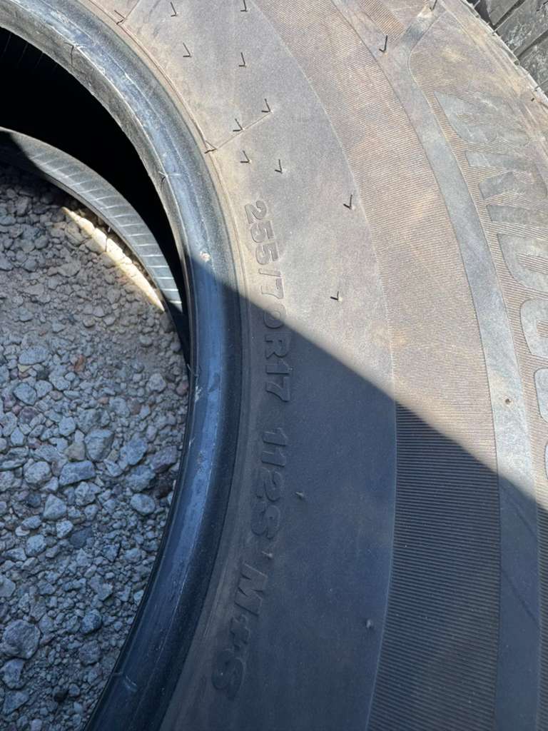 255/70R17 Pair (2 Used Tires) Bridgestone Alenza