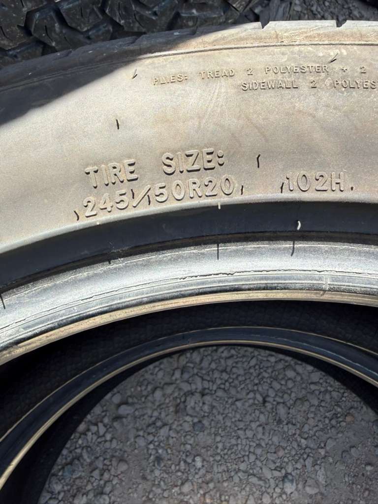 245/50R20 Pair (2 used Tires) Goodyear Assurance