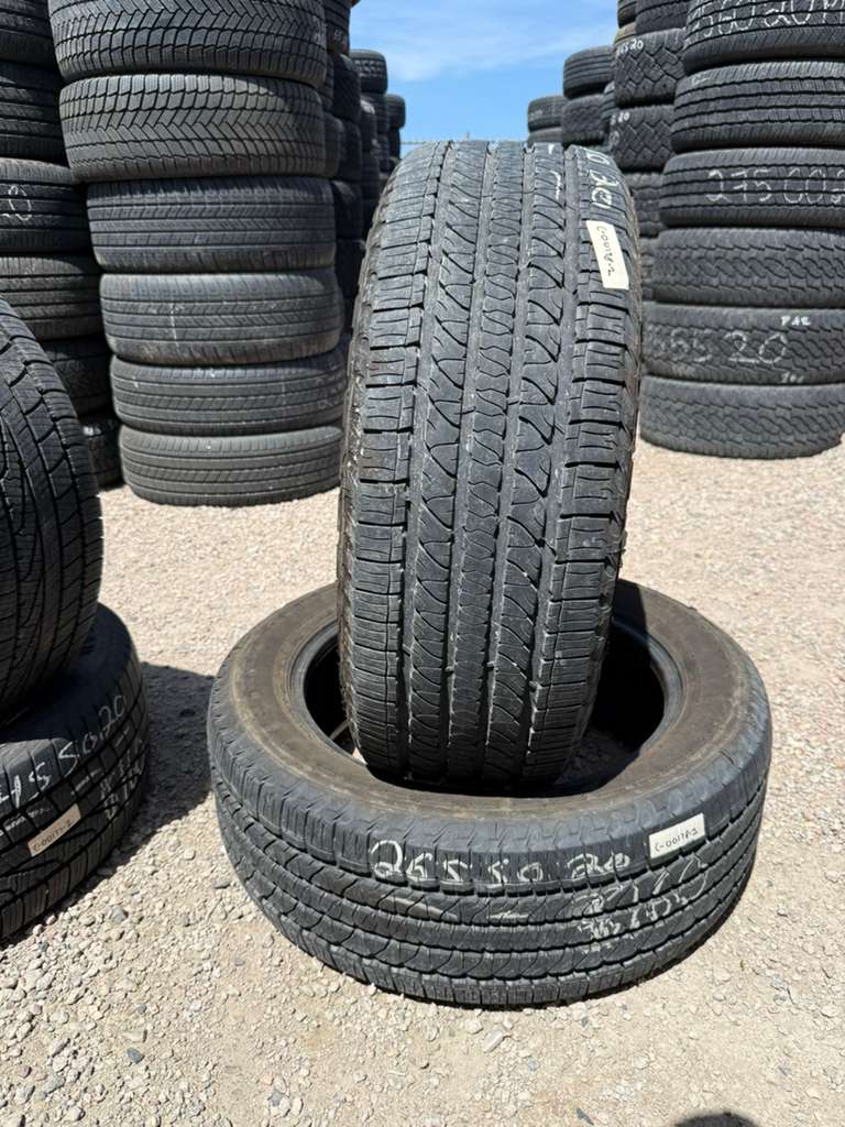 265/50R20 Pair (2 Used Tires) Goodyear Fortera