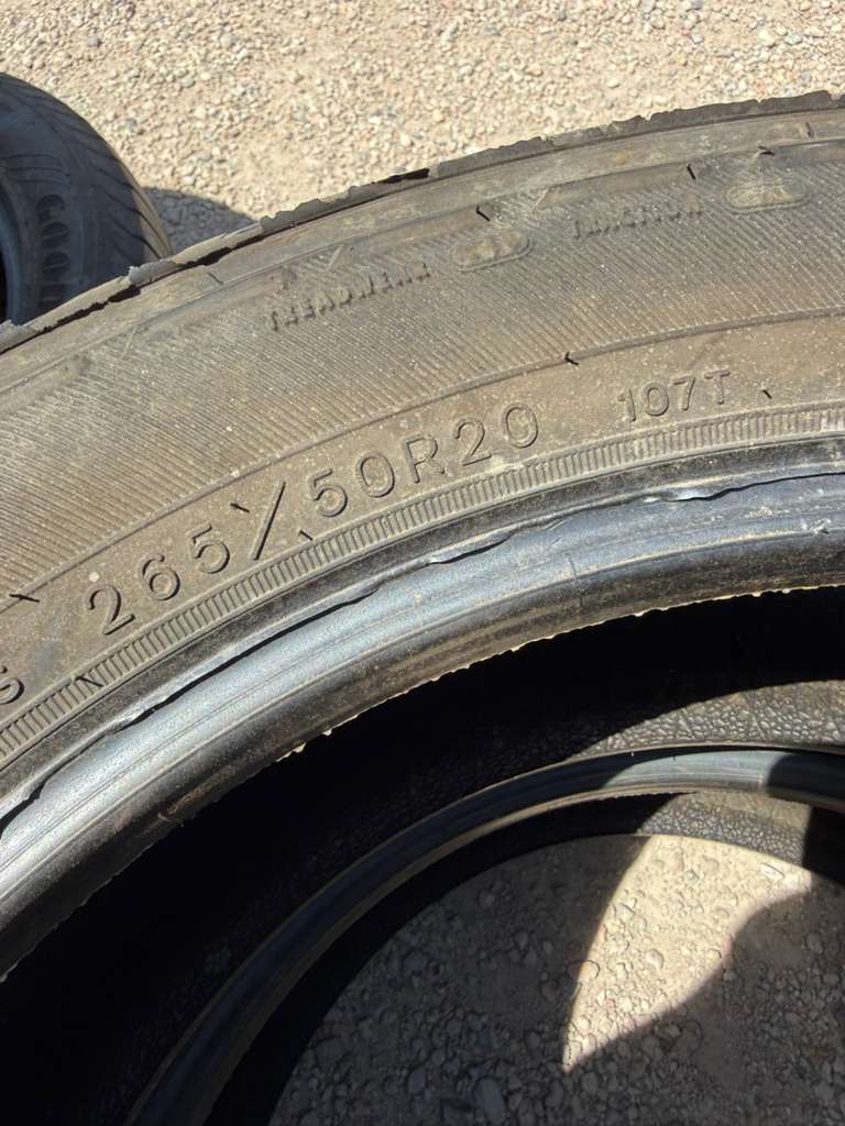 265/50R20 Pair (2 Used Tires) Goodyear Fortera