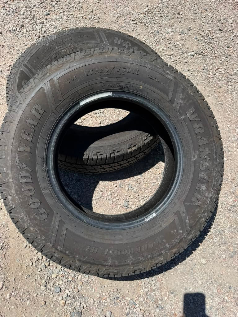 LT225/75R16 Pair (2 Like New Tires) Goodyear Wrangler WorkHorse HT