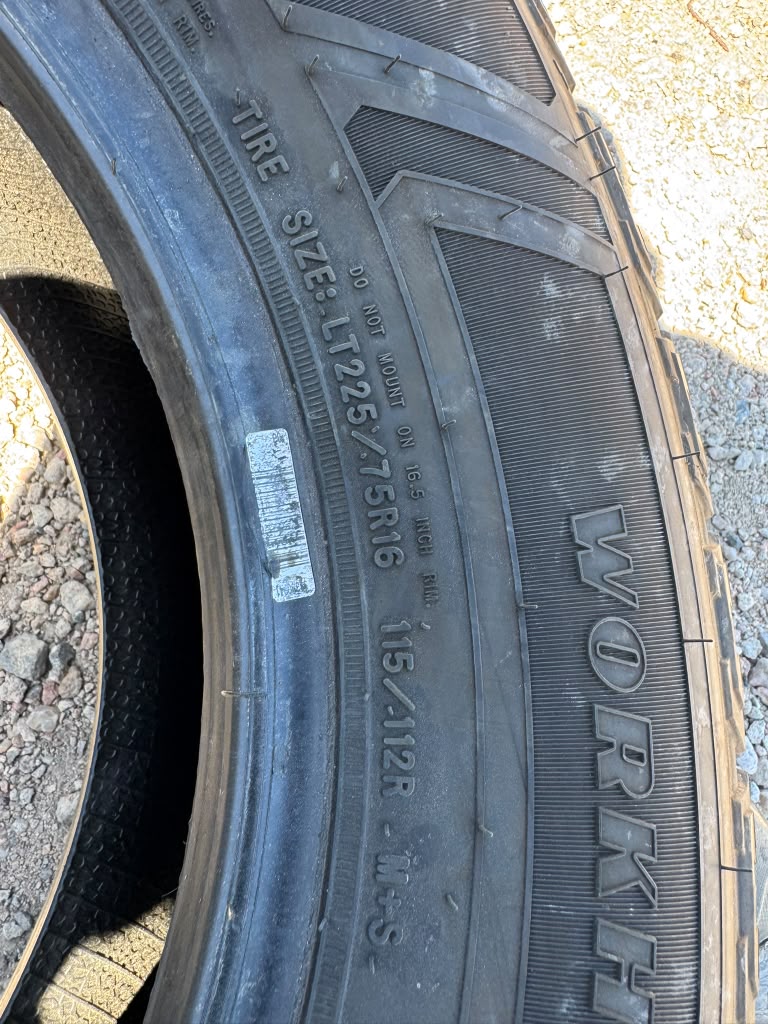 LT225/75R16 Pair (2 Like New Tires) Goodyear Wrangler WorkHorse HT