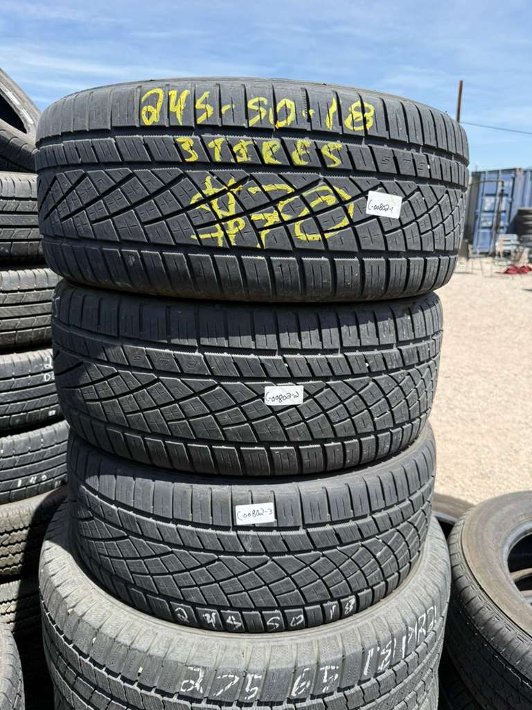 245/50R18 (3 Used Tires) Continental Extreme Contact