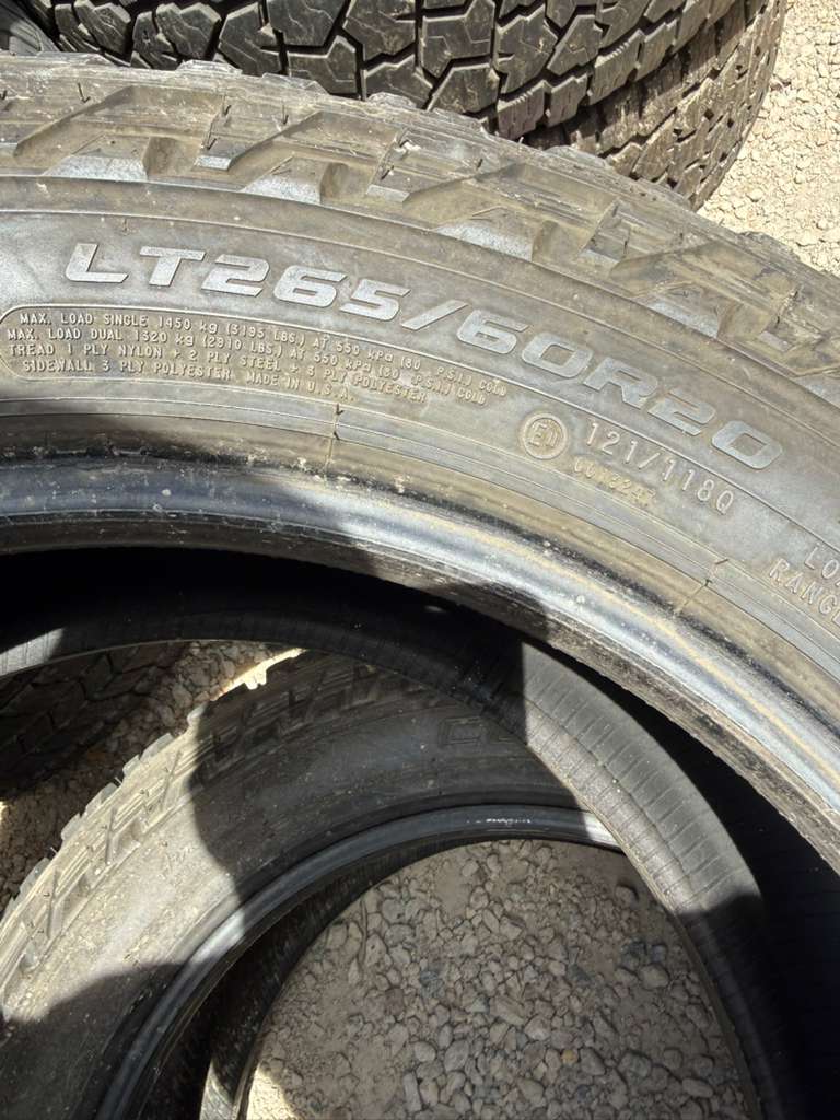 LT265/60R20 Pair (2 Used Tires) Cooper Discoverer S/T Maxx