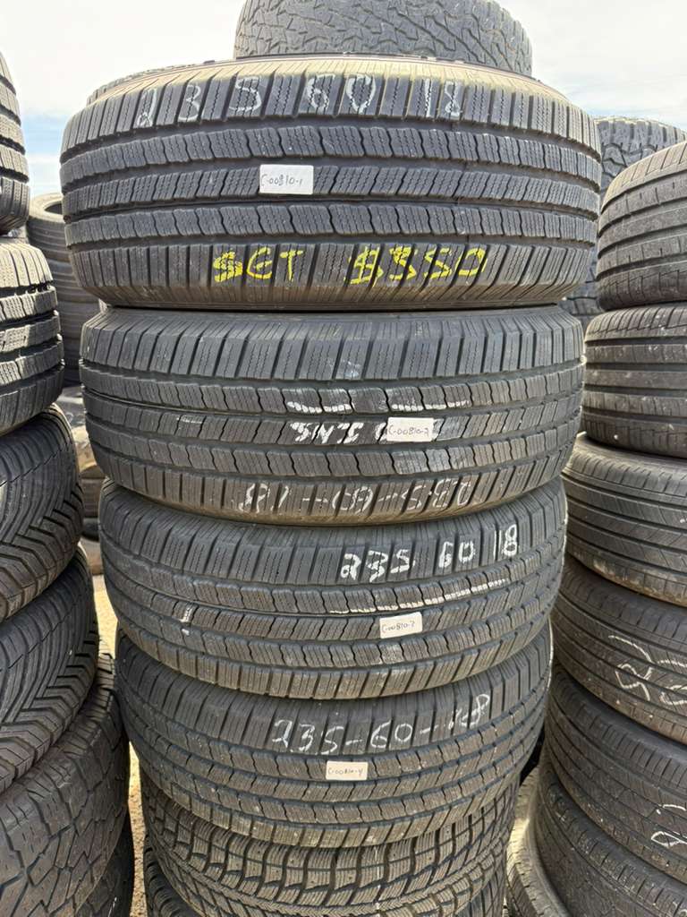 235/60R18 Set (4 Used Tires) Michelin Defender LTX