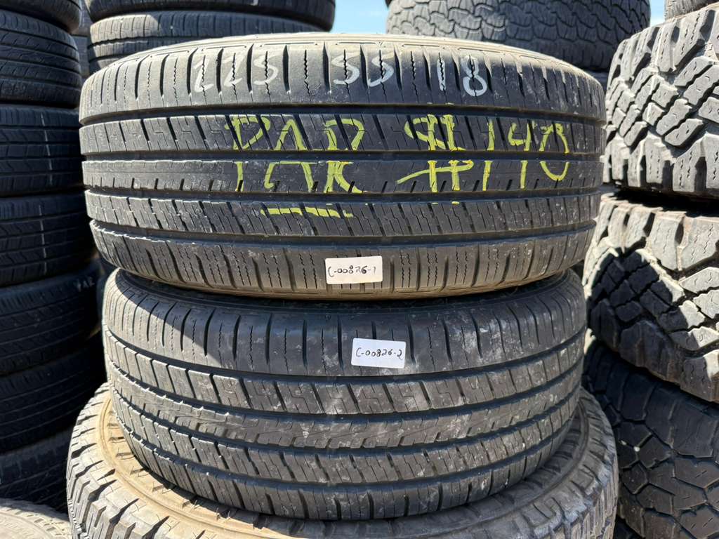 225/55R18 Pair (2 Used Tires) Falken Pro G5