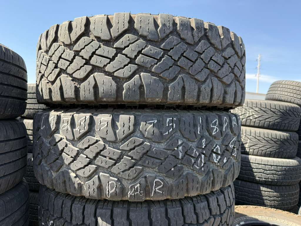 LT285/75R18 Pair (2 Used Tires) Goodyear Wrangler DuraTrac