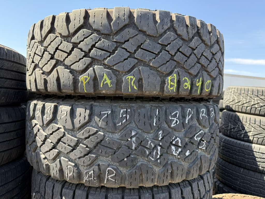 LT285/75R18 Pair (2 Used Tires) Goodyear Wrangler DuraTrac