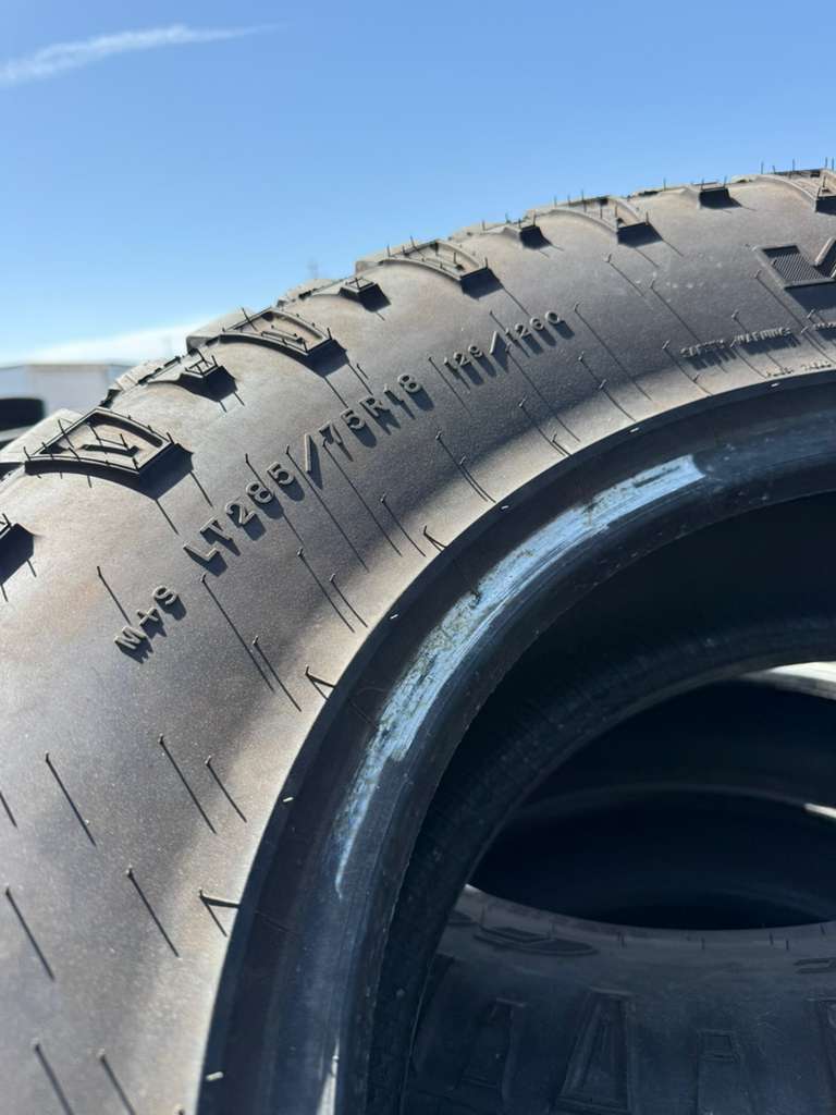 LT285/75R18 Pair (2 Used Tires) Goodyear Wrangler DuraTrac