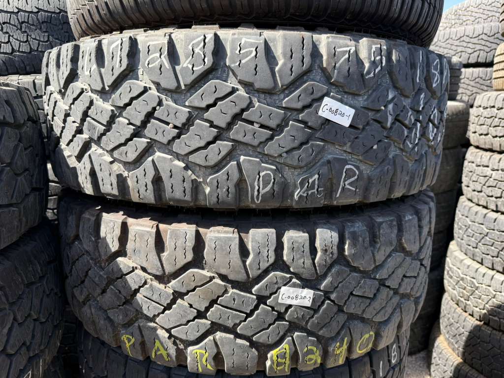 LT285/75R18 Pair (2 Used Tires) Goodyear Wrangler DuraTrac