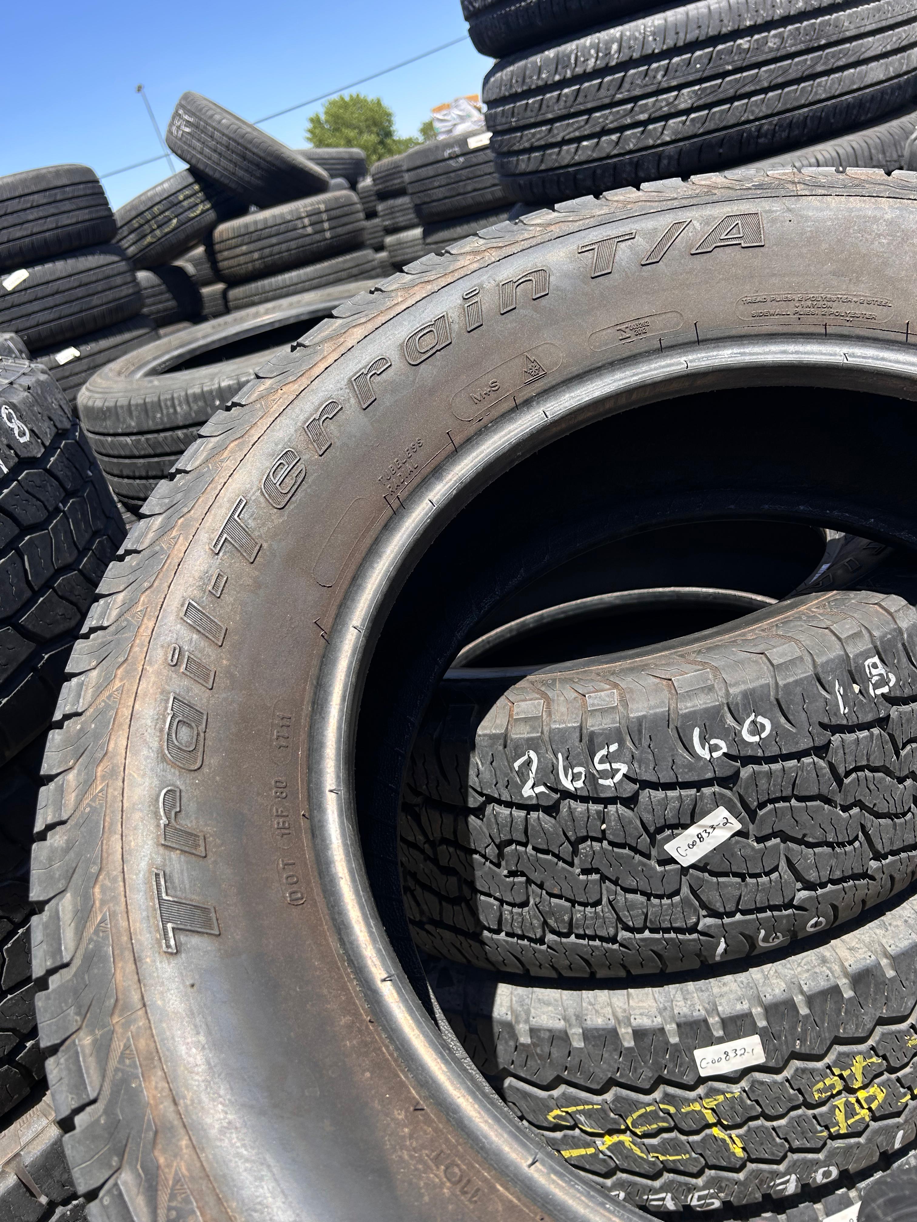 265/60R18 Pair (2 Used Tires) Bfgoodrich Trail Terrain TA