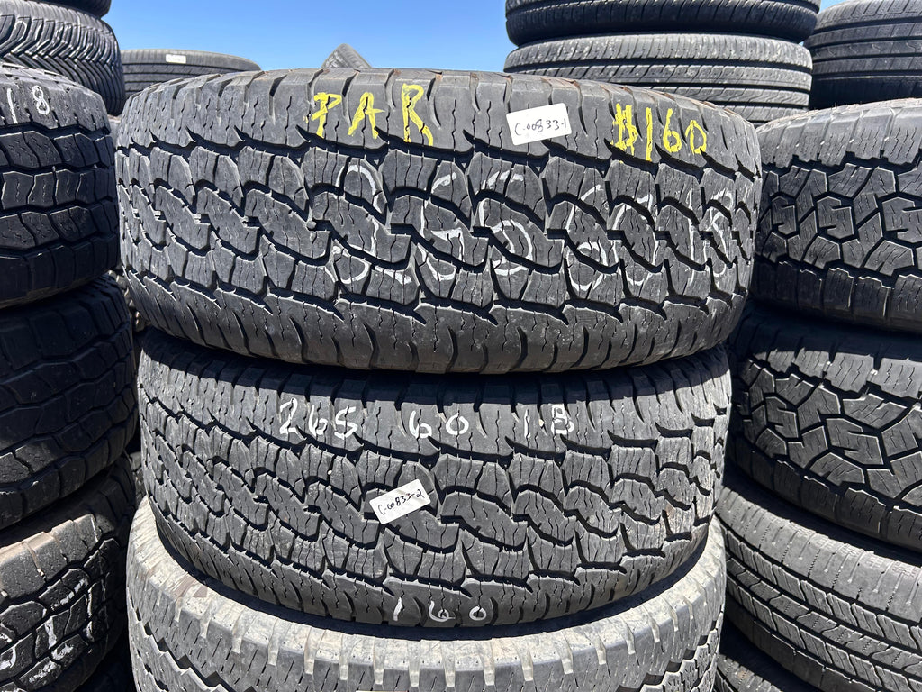 265/60R18 Pair (2 Used Tires) Bfgoodrich Trail Terrain TA