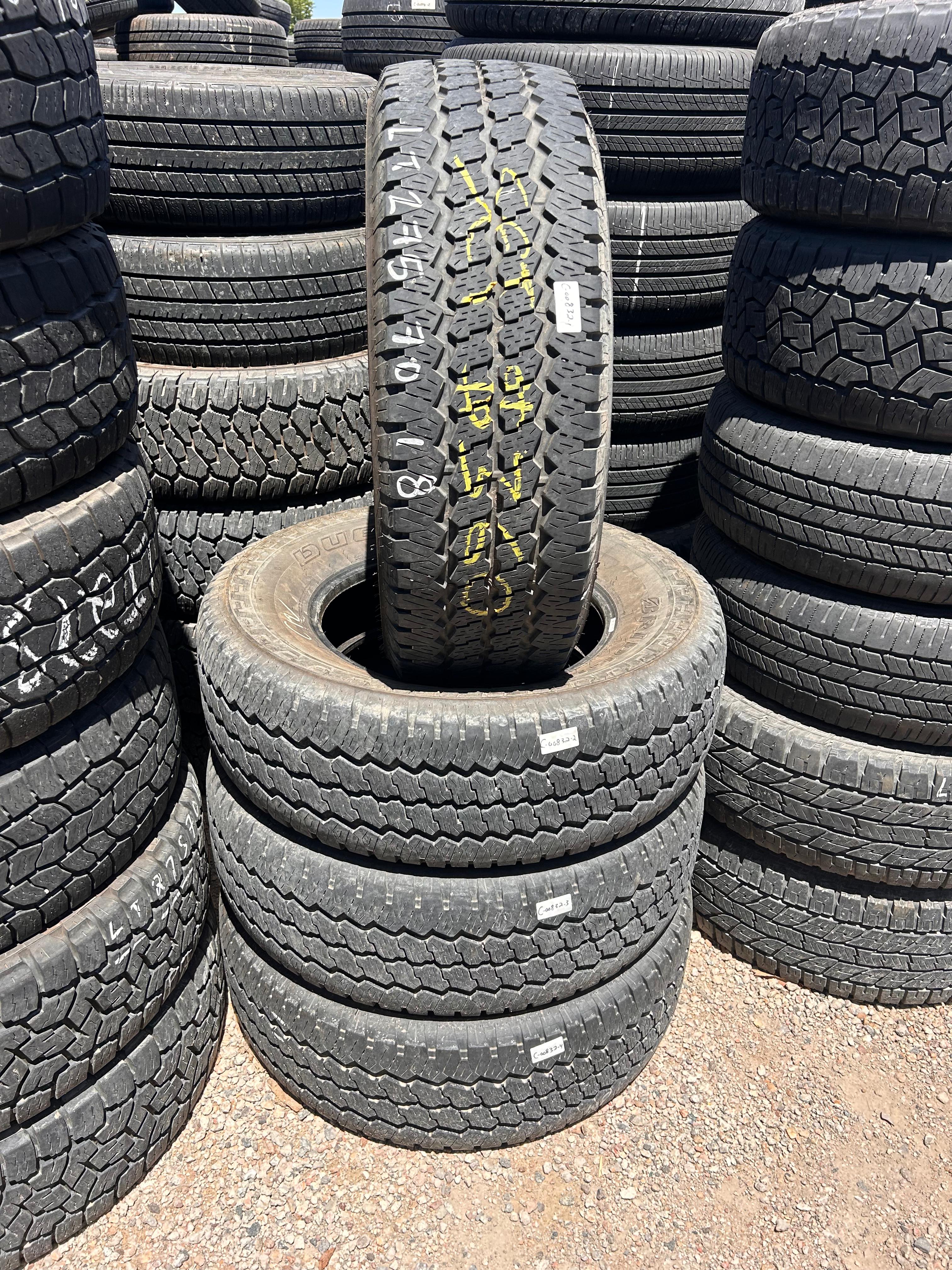 LT275/70R18 Set (4 Used Tires) Bridgestone Dueler AT