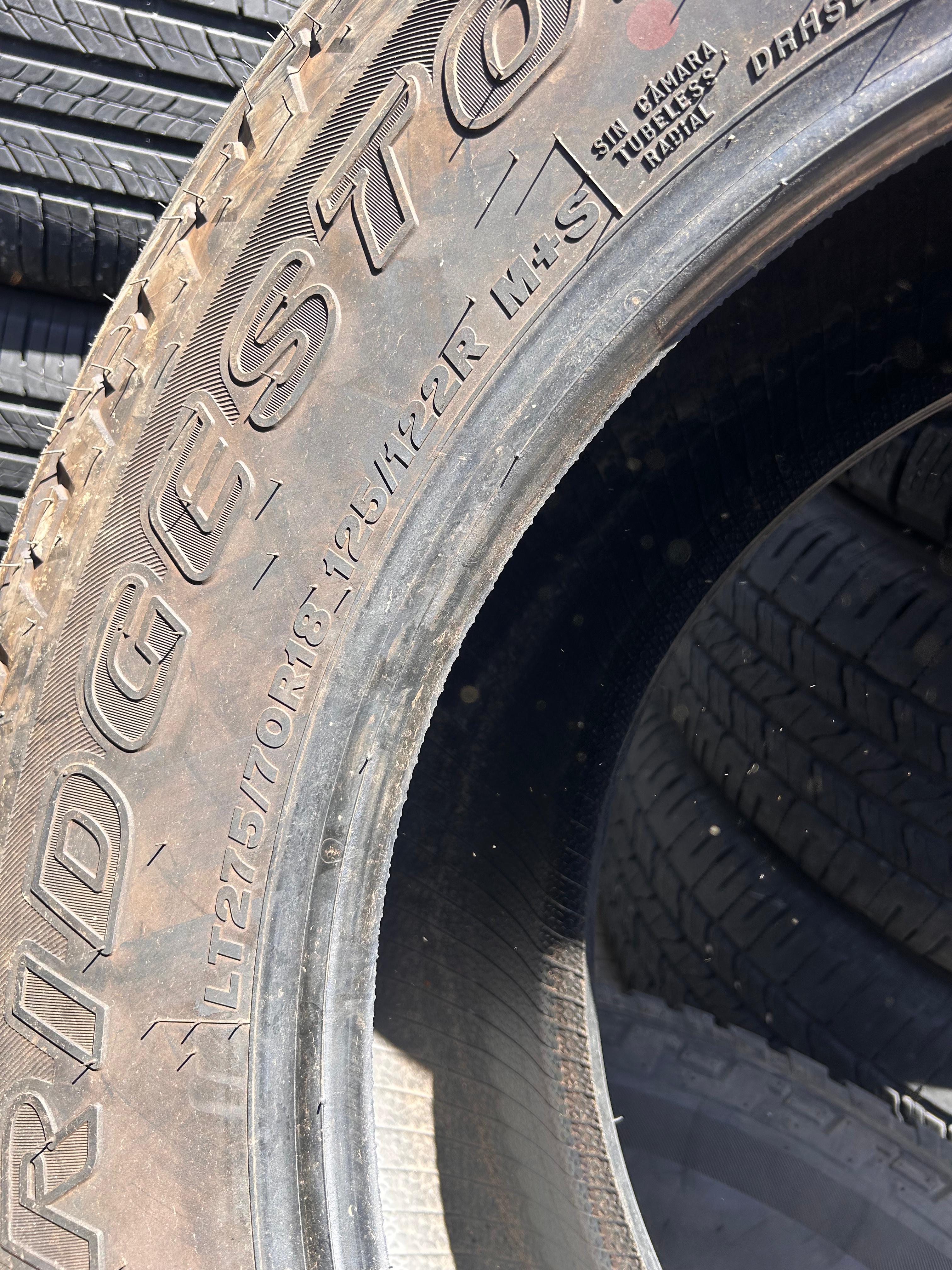 LT275/70R18 Set (4 Used Tires) Bridgestone Dueler AT