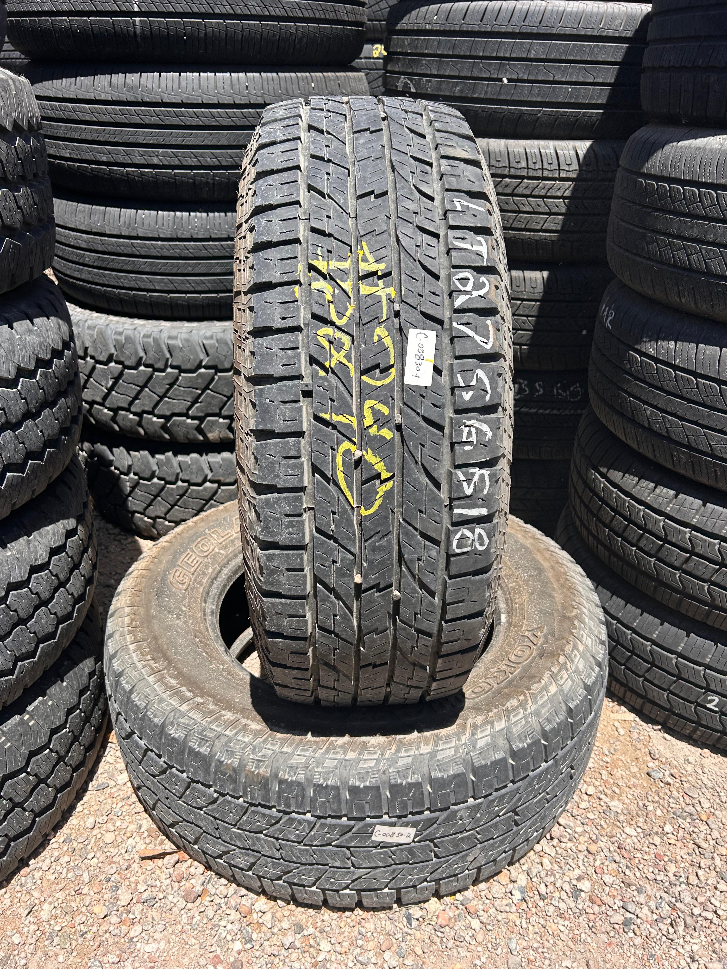 LT275/65R18 Pair (2 Used Tires) Yokohama Geolandar AT