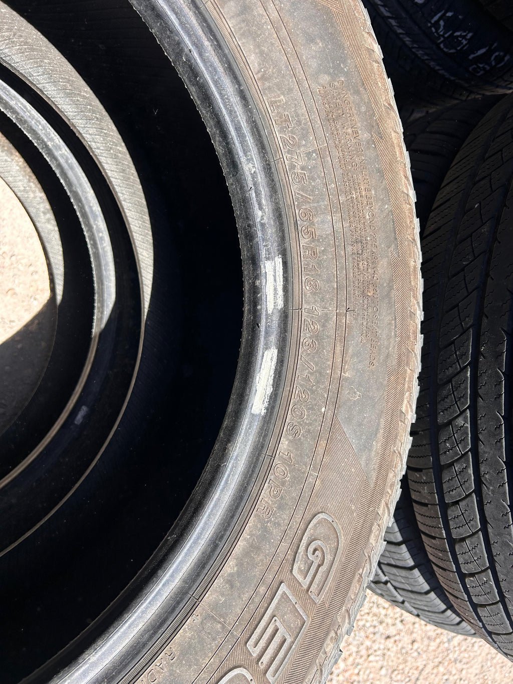 LT275/65R18 Pair (2 Used Tires) Yokohama Geolandar AT
