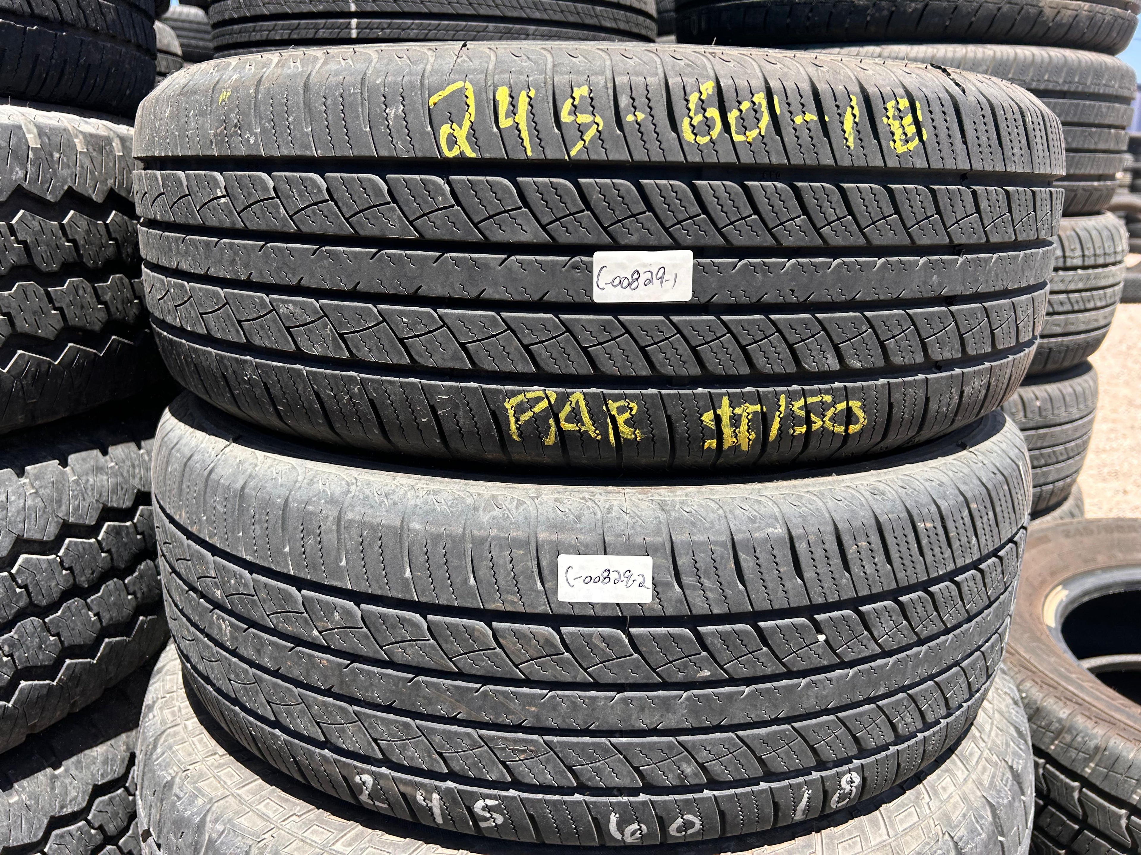 245/60R18 Pair (2 Used Tires) Westlake SU318 HT