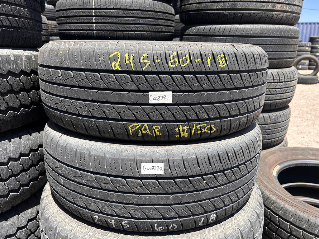 245/60R18 Pair (2 Used Tires) Westlake SU318 HT