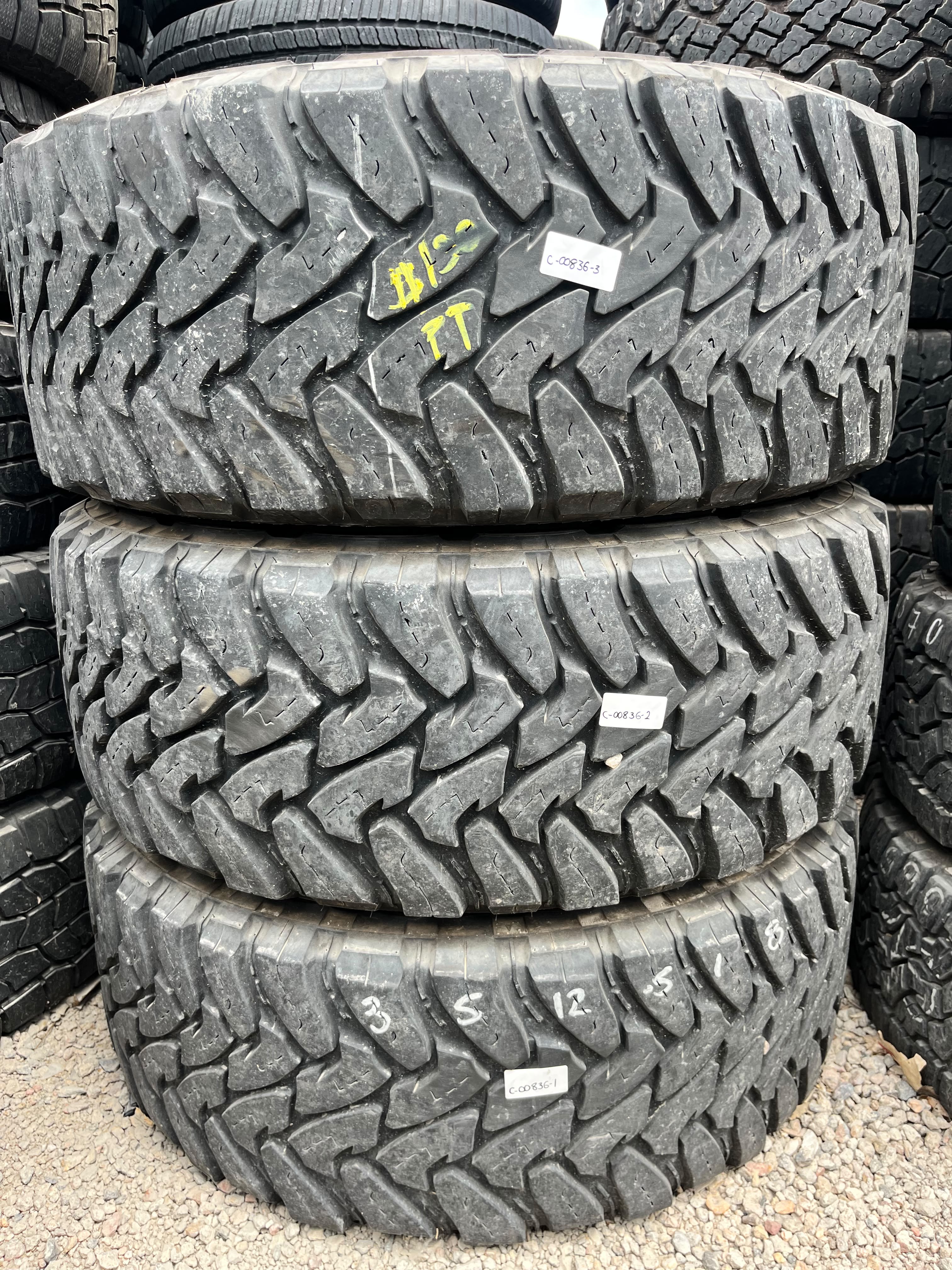 LT35x12.50R18 (3 Used Tires) Open Country  Toyo