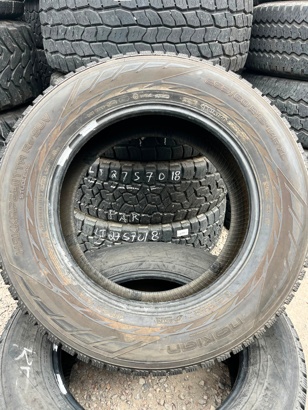265/65R18 Pair (2 Used Tires) Nokia Hankapeliitta R2