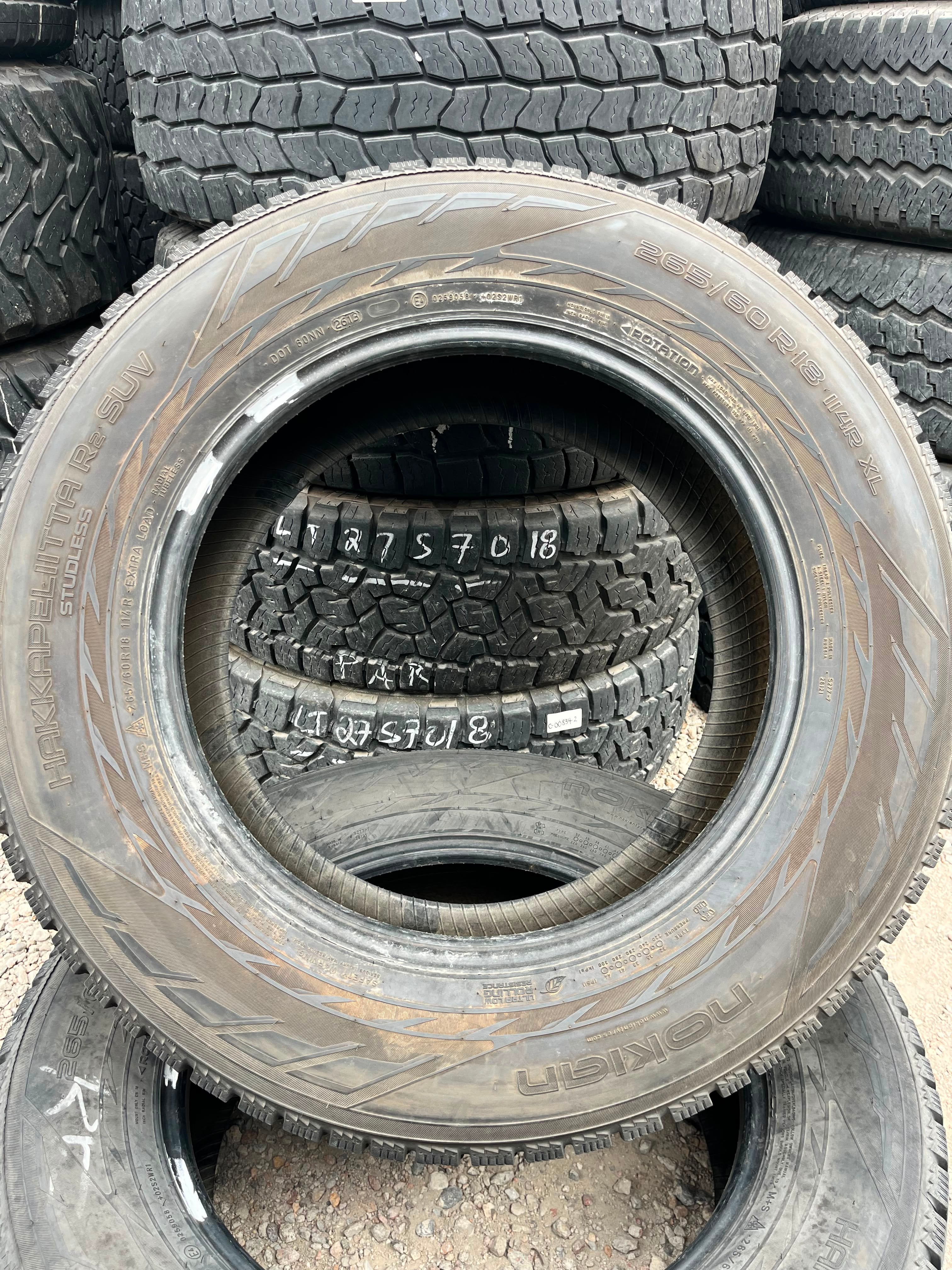 265/65R18 Pair (2 Used Tires) Nokia Hankapeliitta R2