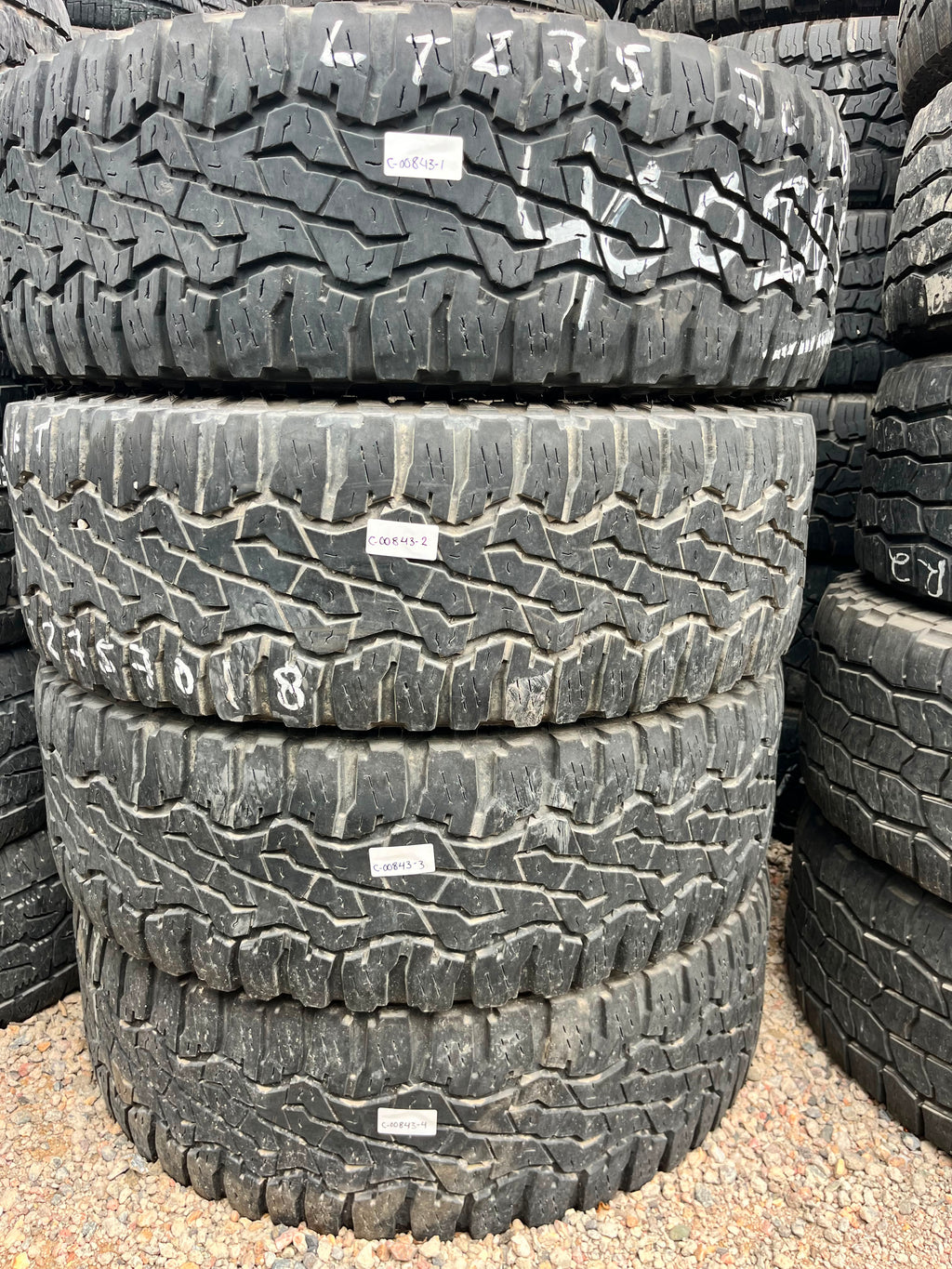 LT275/70R18 Set (4 Used Tires) Goodyear Wrangler Ultraterrain