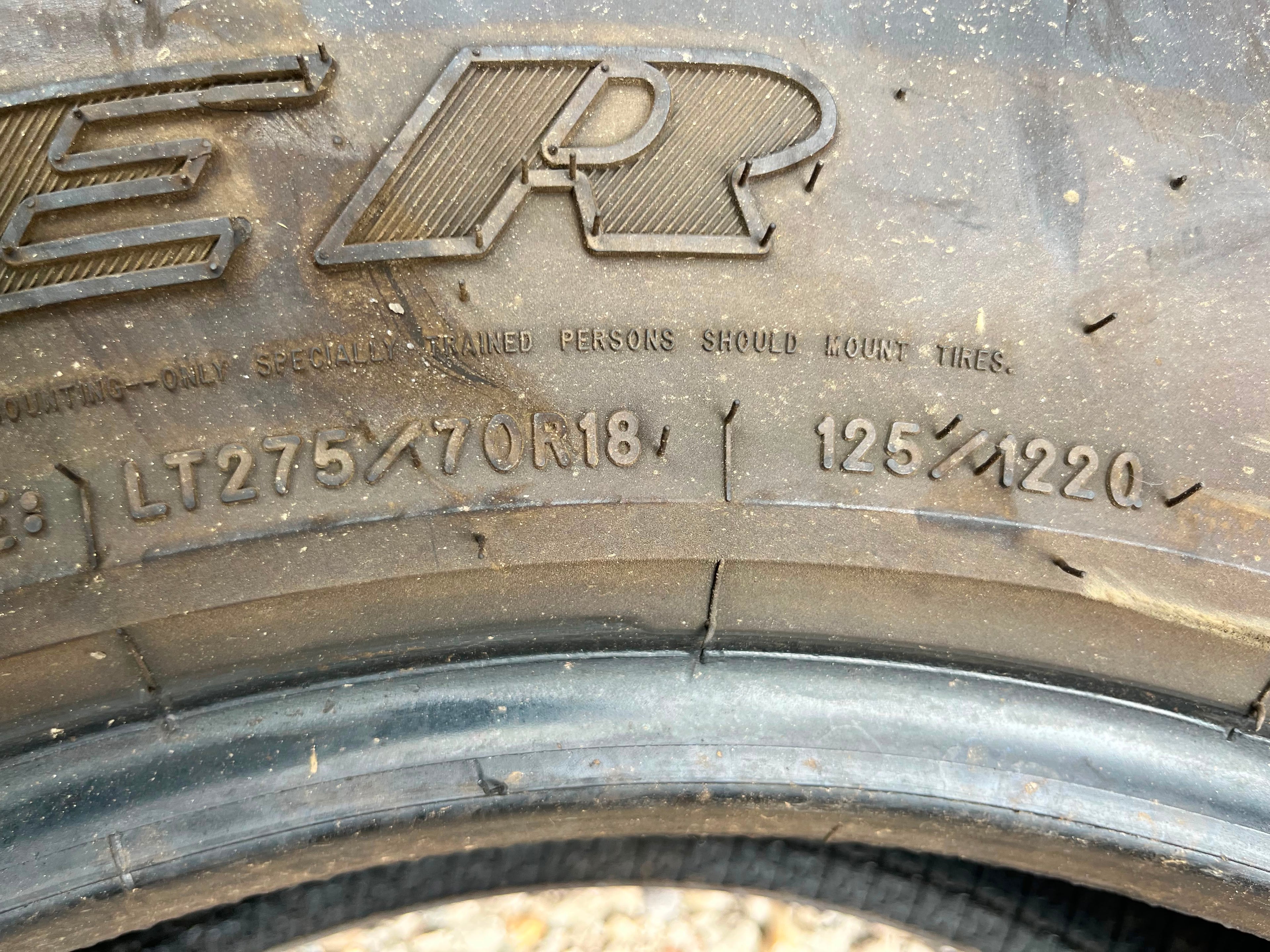 LT275/70R18 Set (4 Used Tires) Goodyear Wrangler Ultraterrain