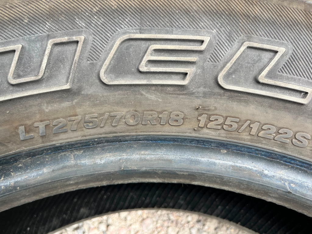LT275/70R18 Set (4 Used Tires) Bridgestone Dueler Revo 3