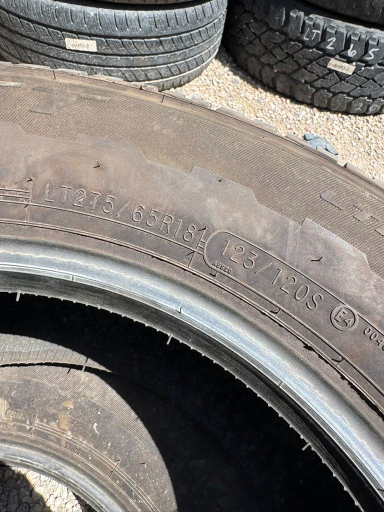 LT275/65R18 Pair (2 Used Tires) Mastercraft Stratus AP